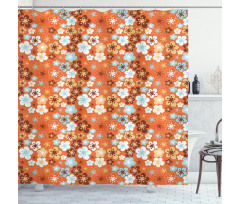 Doodle Summer Flora Shower Curtain