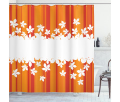 Autumnal Colors Stripes Shower Curtain