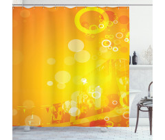 Circles Dots Sunburst Shower Curtain
