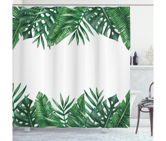 Forest Leaves Frame Shower Curtain