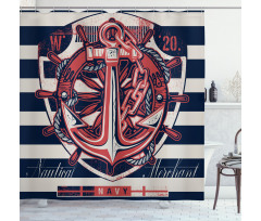 Marine Design Shower Curtain