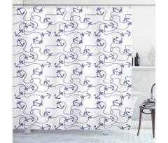 Hand Drawn Anchors Shower Curtain