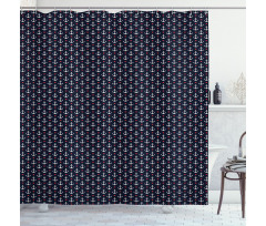 Small White Anchors Shower Curtain