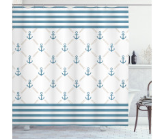 Abstract Stripes Chain Shower Curtain