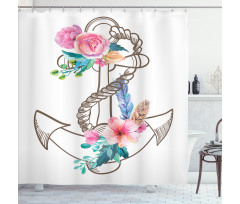 Spring Blossoms Feathers Shower Curtain