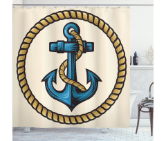 Sailor Emblem with Rope Shower Curtain