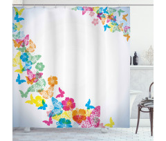 Colorful Butterfly Borders Shower Curtain