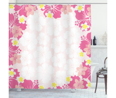 Abstract Hibiscus Nature Shower Curtain