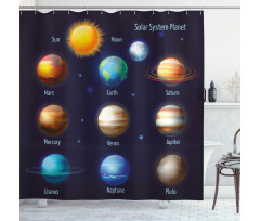 Solar System and Sun Shower Curtain