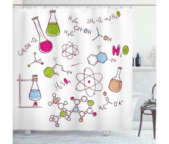 Doodle Style Atom Shower Curtain