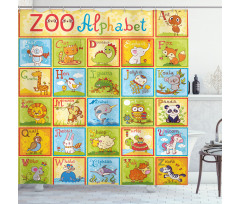 Zoo Alphabet Style Shower Curtain