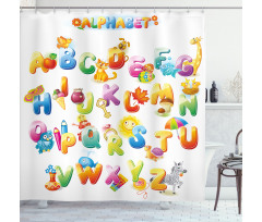 Cartoon Alphabet Shower Curtain