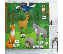 Cartoon Animals Shower Curtain