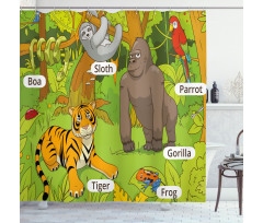 Jungle Fauna Zoo Shower Curtain