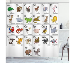 Alphabet Chart Shower Curtain