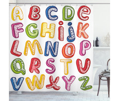 3D Letters ABC Shower Curtain