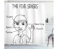 5 Senses on Boy Shower Curtain