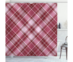 Diagonal Line Rhombus Shower Curtain