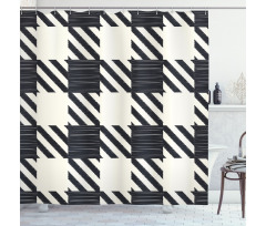 Sketchy Diagonal Stripes Shower Curtain