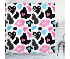 Cow Hide Heart Shower Curtain