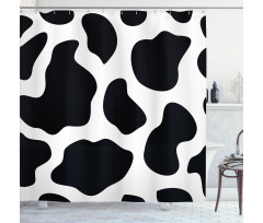 White Cow Hide Barn Shower Curtain