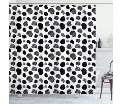 Black and White Dots Shower Curtain