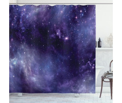 Sky Space Stars Gloomy Shower Curtain