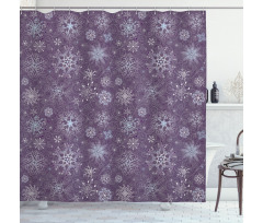 Xmas Snowflakes Floral Shower Curtain