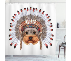 Bonnet Wearing Dog Shower Curtain