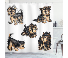 Terrier Cartoon Shower Curtain