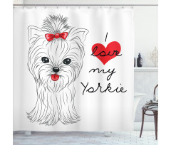I Love My Yorkie Terrier Shower Curtain