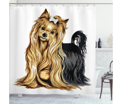 Long Haired Domestic Pet Shower Curtain