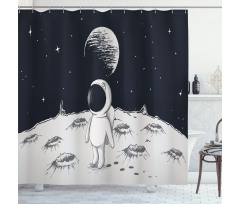 Space Children Happy Shower Curtain