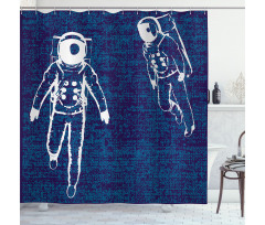 Astronauts Floating Shower Curtain