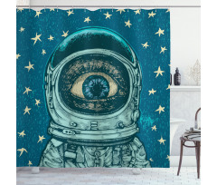 Amazed Astronaut Eye Shower Curtain