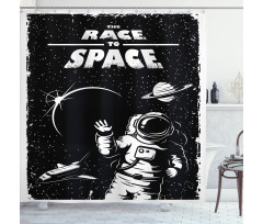 Race to Space Shower Curtain