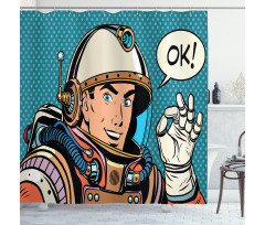 Space Man Gesturing Shower Curtain