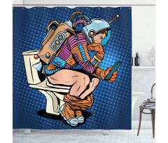 Thinking Man Space Shower Curtain