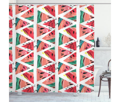 Abstract Watermelon Shower Curtain