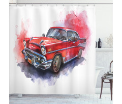 Vintage Retro Car Shower Curtain