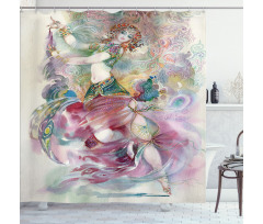 Oriental Dancer Girl Shower Curtain