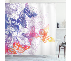 Fantasy Butterflies Shower Curtain