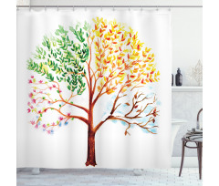 Tree Seasons Nature Shower Curtain