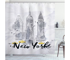 New York Sketch Art Shower Curtain