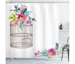 Sketch Bird Cage Shower Curtain