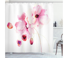 Pink Flower Petals Shower Curtain