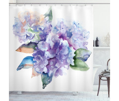 Blooming Hydrangea Shower Curtain