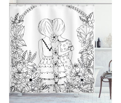 Ponytailed Girlfriend Shower Curtain