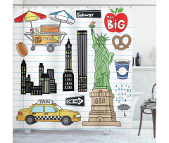 Big Apple Hot Dog Shower Curtain