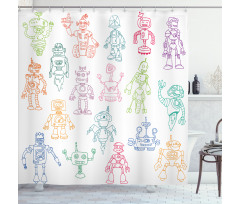 Robots Performing Tasks Shower Curtain